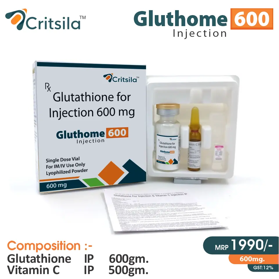 Glutathione (600mg) Injection at the best price in PCD Pharma Franchise for Antioxidant, Cellular Health.